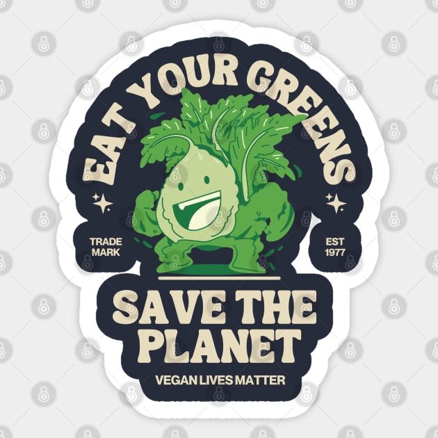 Eat Your Veggies, Save the planet! Sticker by Teessential